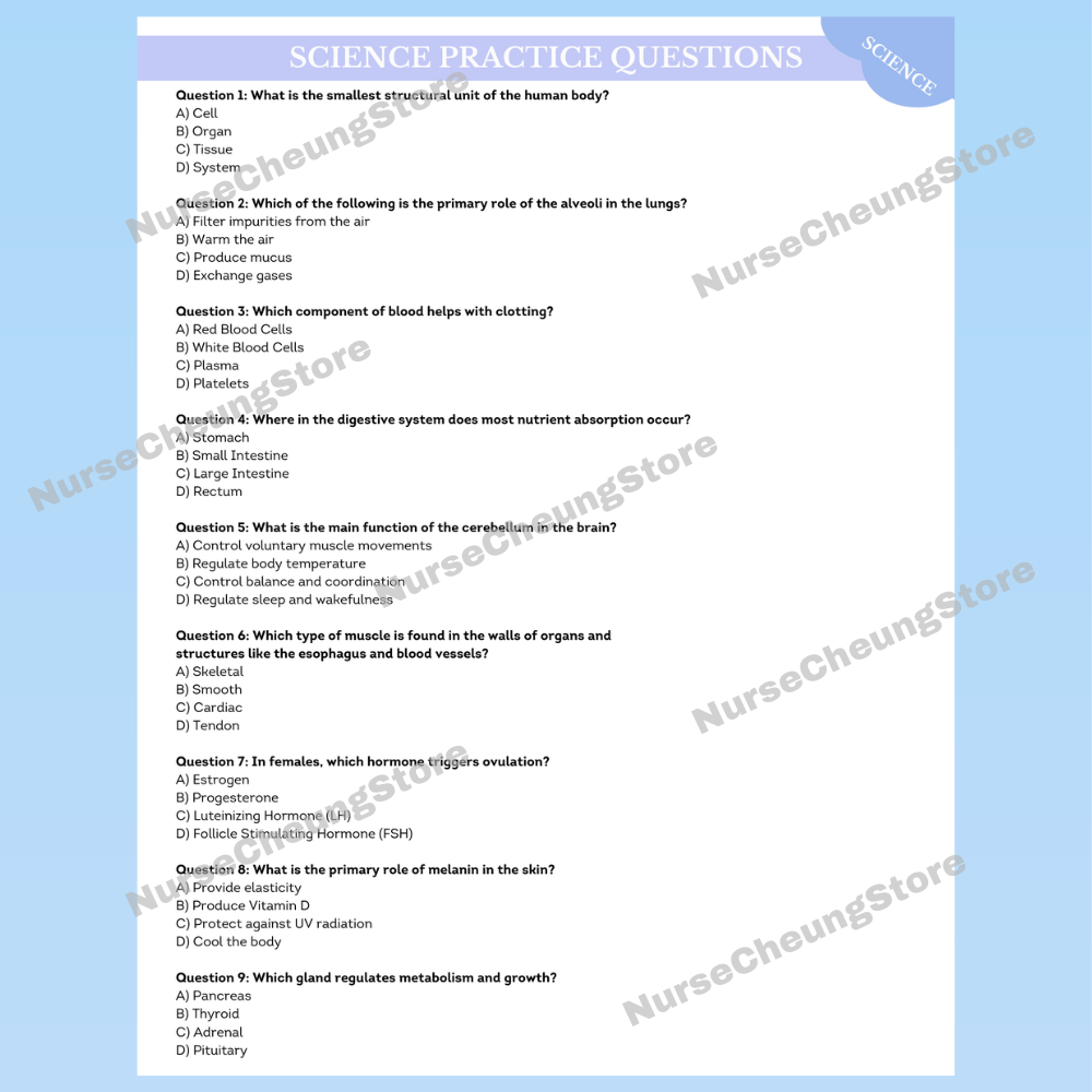 ATI TEAS 7 Science Comprehensive Study Guide by NurseCheung - In-depth Review with 50 Practice Questions (DIGITAL DOWNLOAD)