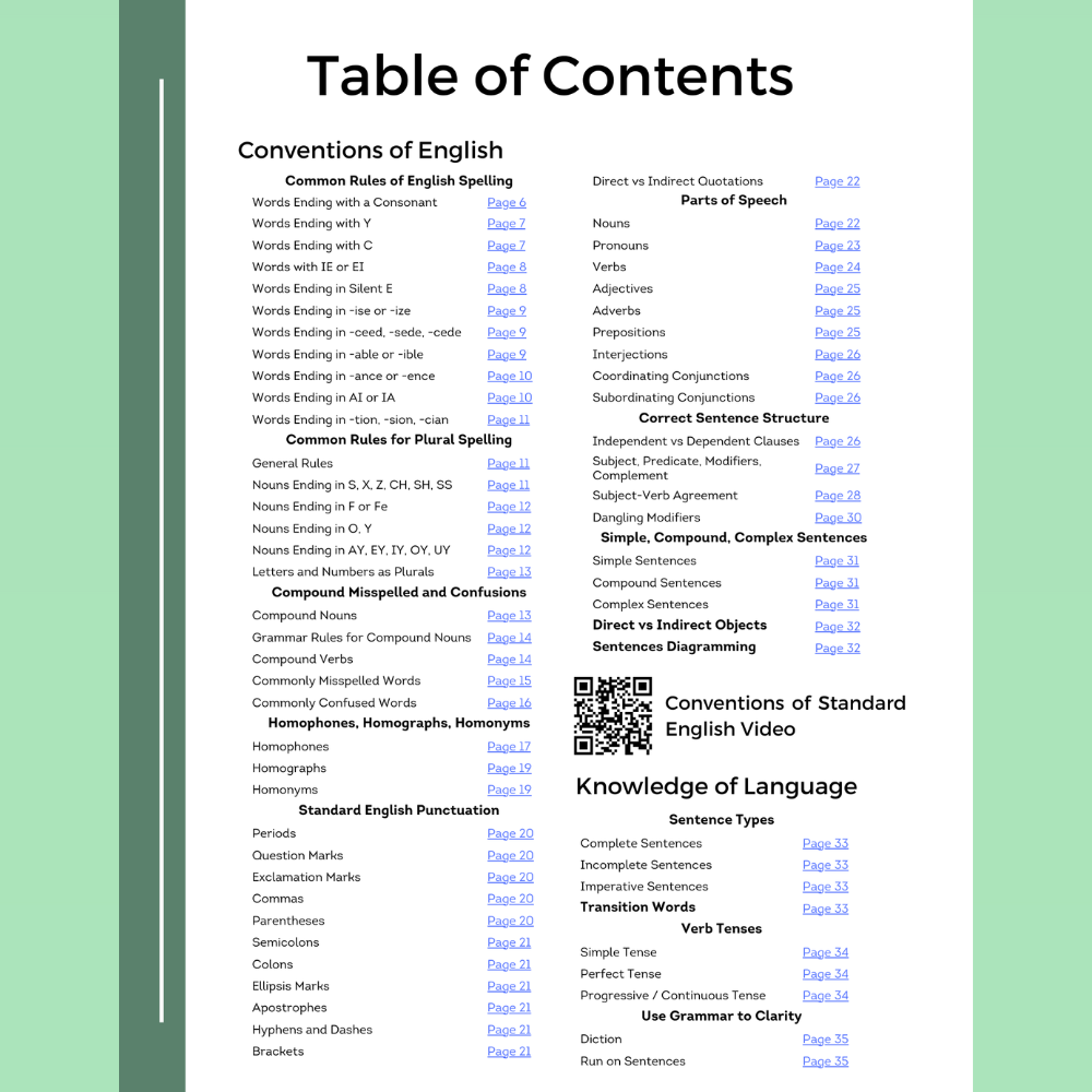 ATI TEAS V7 English & Language Usage Comprehensive Study Guide by NurseCheung - Detailed Review with 37 Practice Questions (DIGITAL DOWNLOAD)