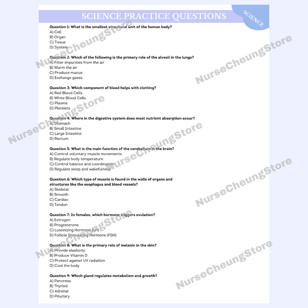 ATI TEAS 7 Science Comprehensive Study Guide by NurseCheung - In-depth Review with 50 Practice Questions (DIGITAL DOWNLOAD)