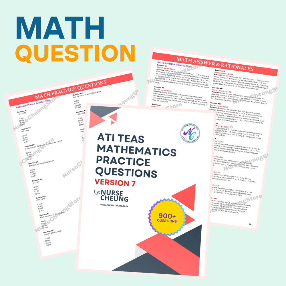 Complete ATI TEAS V7 Question Bundle by Nurse Cheung with 3,500+ Practice Test Questions and Answers | DIGITAL download