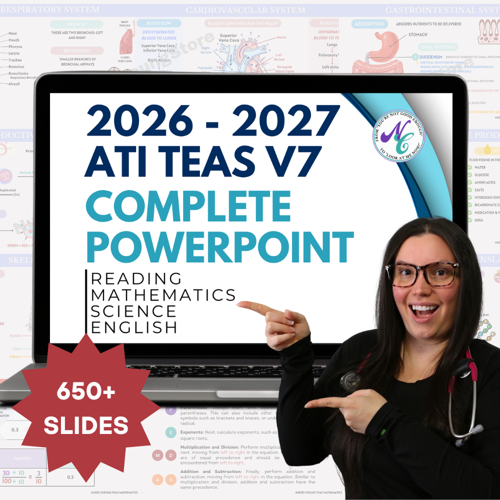 ATI TEAS V7 Comprehensive PowerPoint by NurseCheung | 650+ Slides | DIGITAL download