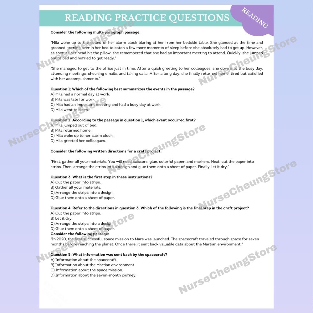 ATI TEAS 7 Reading Study Guide by NurseCheung - In - depth Review with 45 Practice Questions (DIGITAL DOWNLOAD) - NurseCheungStore