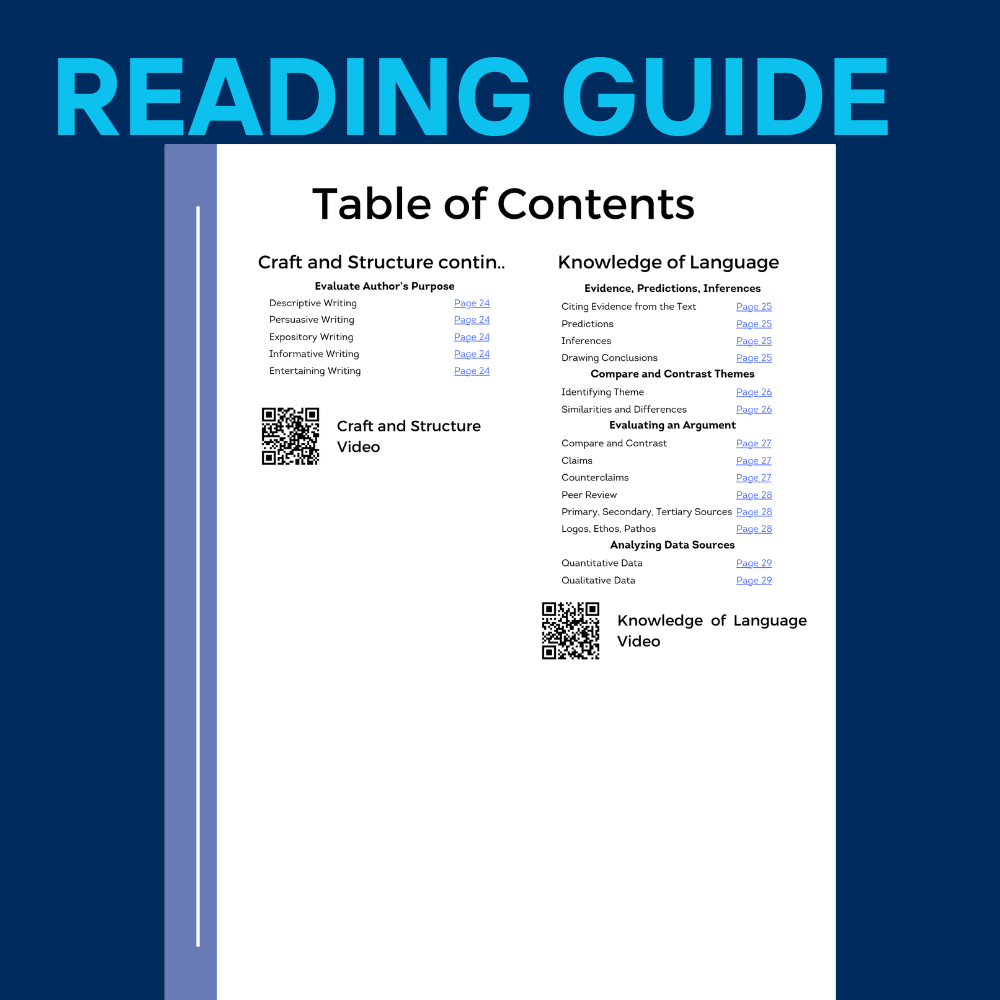 ATI TEAS 7 Study Guide Table of Contents - Reading Topics Page 2
