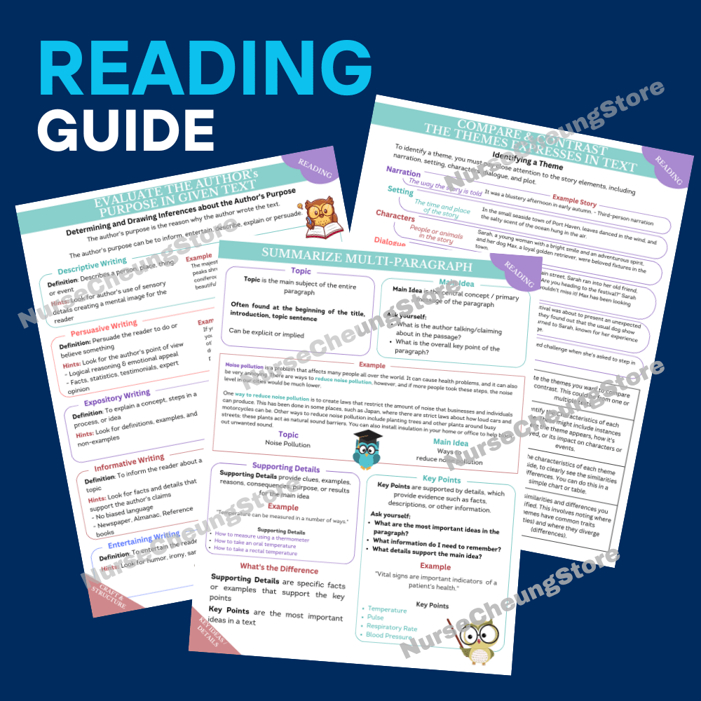 ATI TEAS 7 Reading Study Guide Example Page