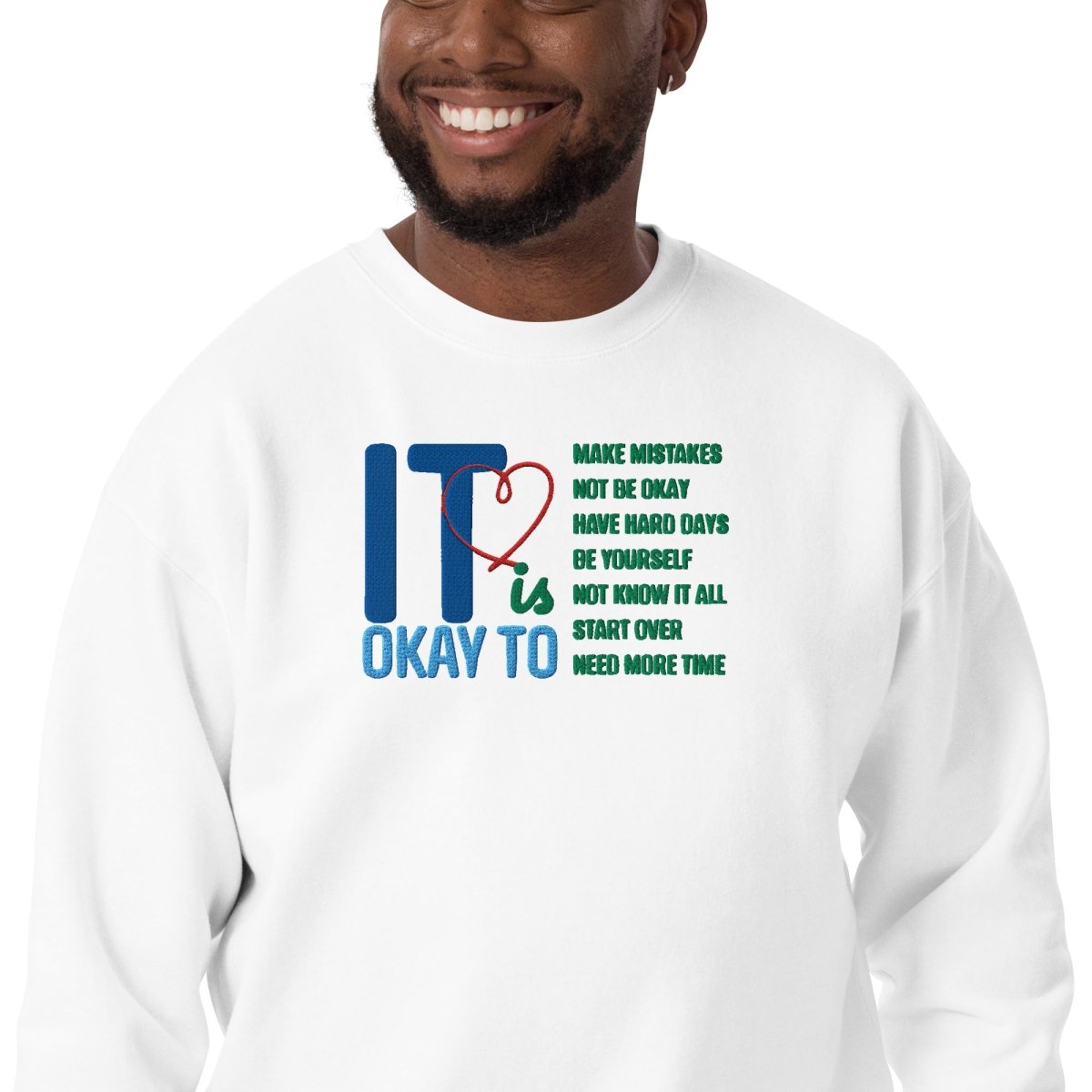 Its Okay to Motivation Embroidery Crewneck - NurseCheungStore