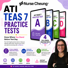 Nurse Cheung ATI TEAS 7 Practice Tests | 4 Full-Length Practice Tests (Digital PDF) - NurseCheungStore
