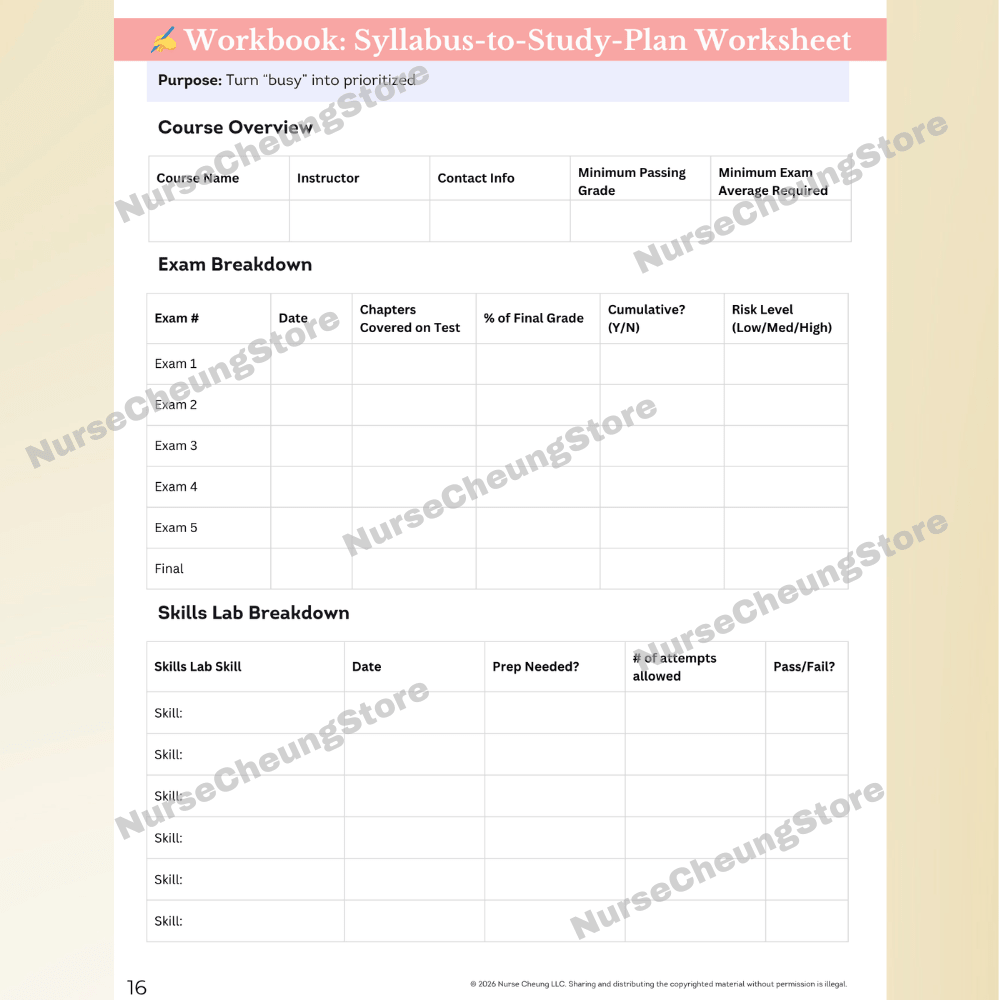 Nursing School Bootcamp – Phase II: First - Semester Roadmap for Clinicals, Skills Lab, and Fundamentals (Digital PDF) - NurseCheungStore