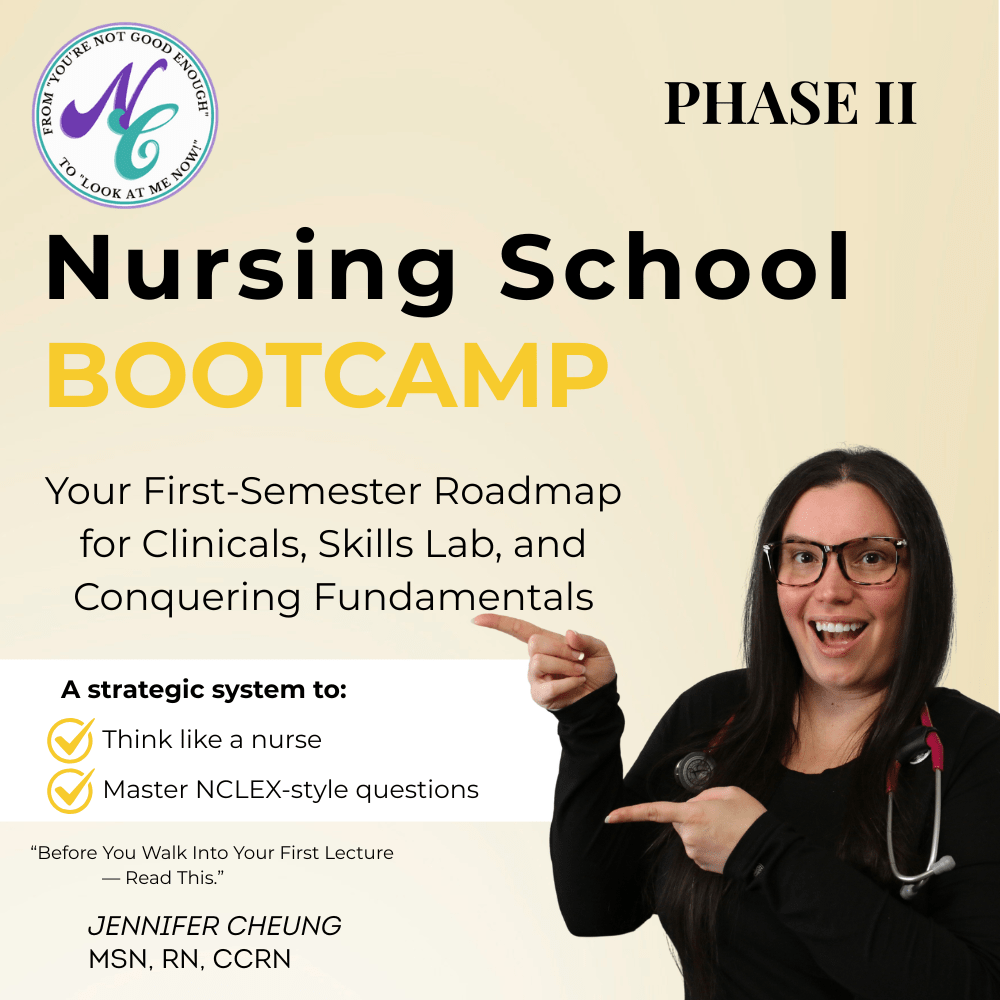 Nursing School Bootcamp – Phase II: First - Semester Roadmap for Clinicals, Skills Lab, and Fundamentals (Digital PDF) - NurseCheungStore