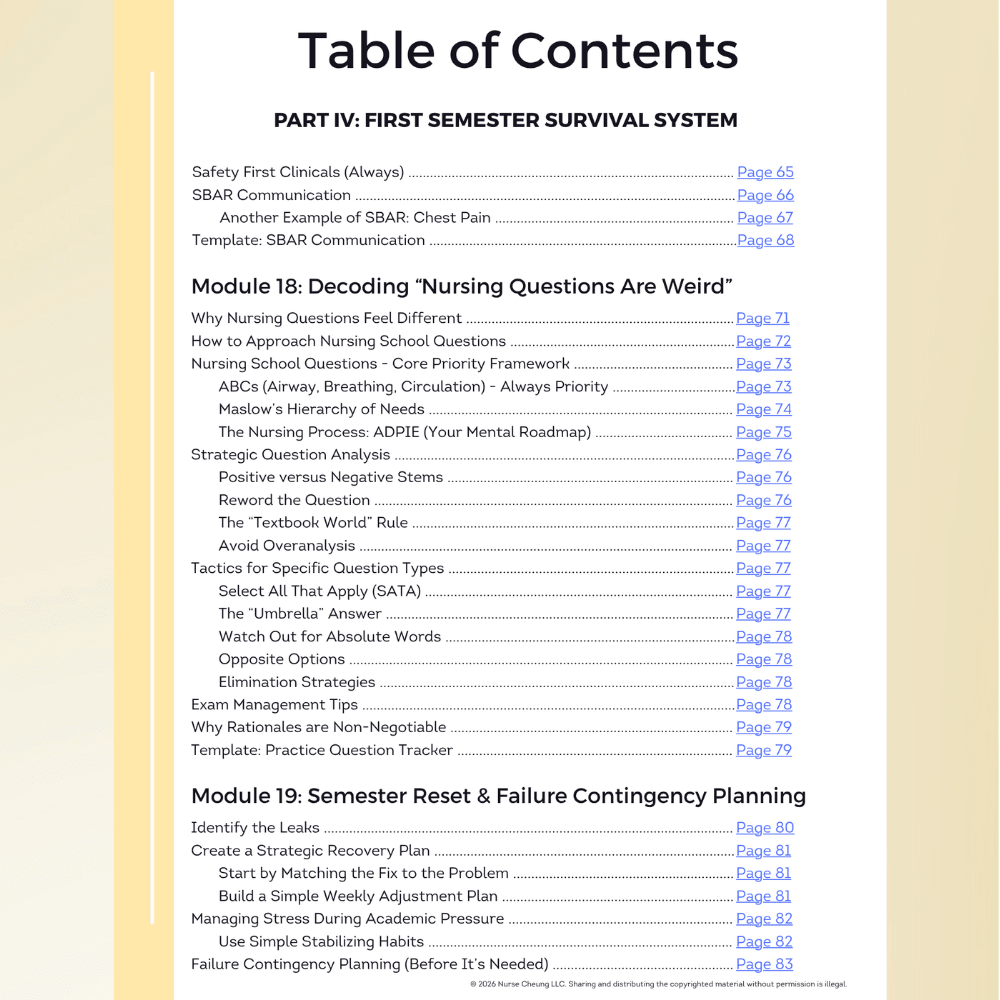 Nursing School Bootcamp – Phase II: First - Semester Roadmap for Clinicals, Skills Lab, and Fundamentals (Digital PDF) - NurseCheungStore