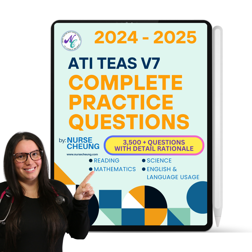 Complete ATI TEAS V7 Question Bundle by Nurse Cheung with 3,500+ Practice Test Questions and Answers | DIGITAL download