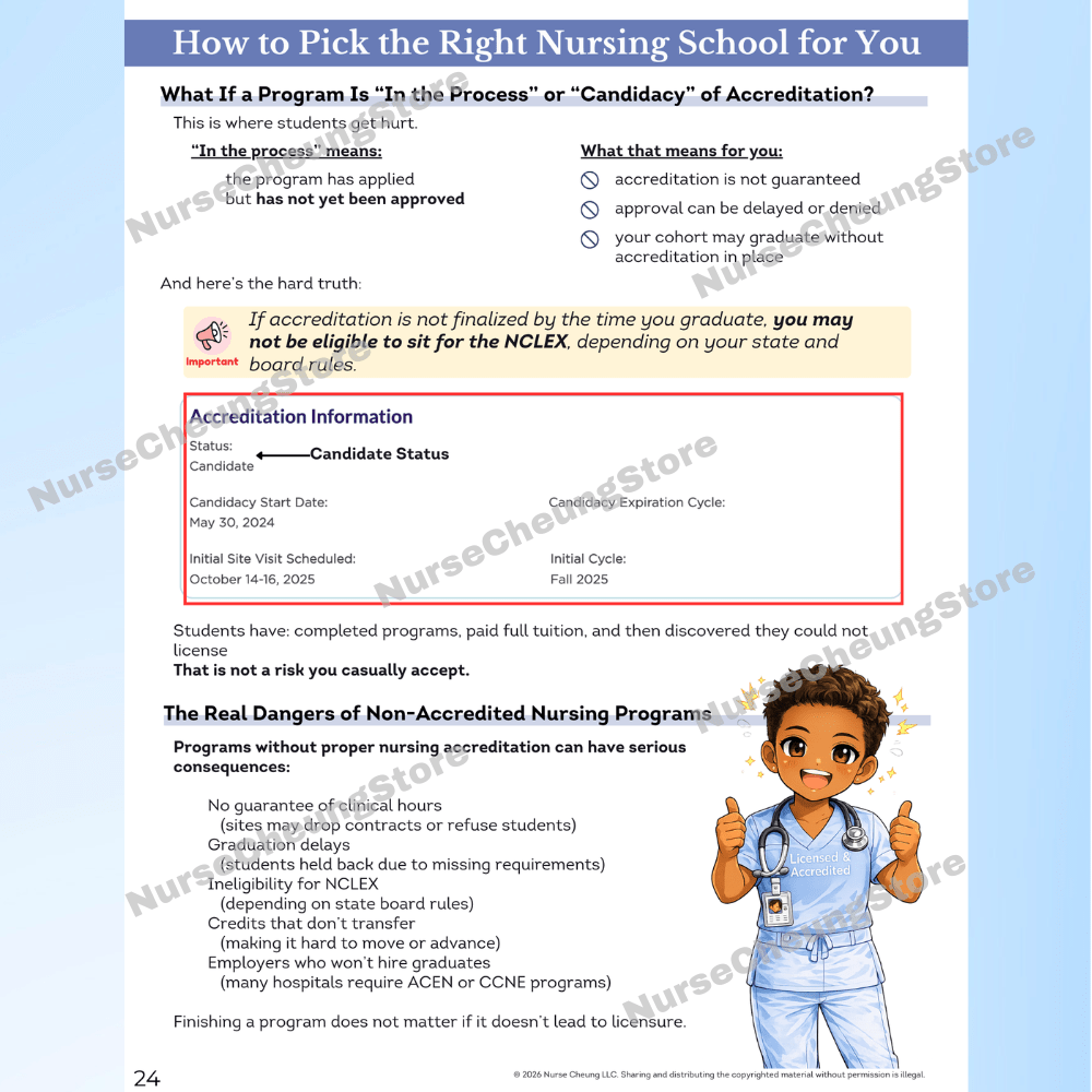 Guide on the real dangers of attending non-accredited nursing programs and how to protect your NCLEX eligibility.