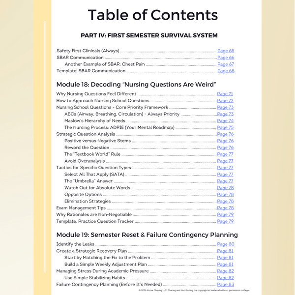 Nursing School Bootcamp – Phase II: First - Semester Roadmap for Clinicals, Skills Lab, and Fundamentals (Digital PDF) - NurseCheungStore
